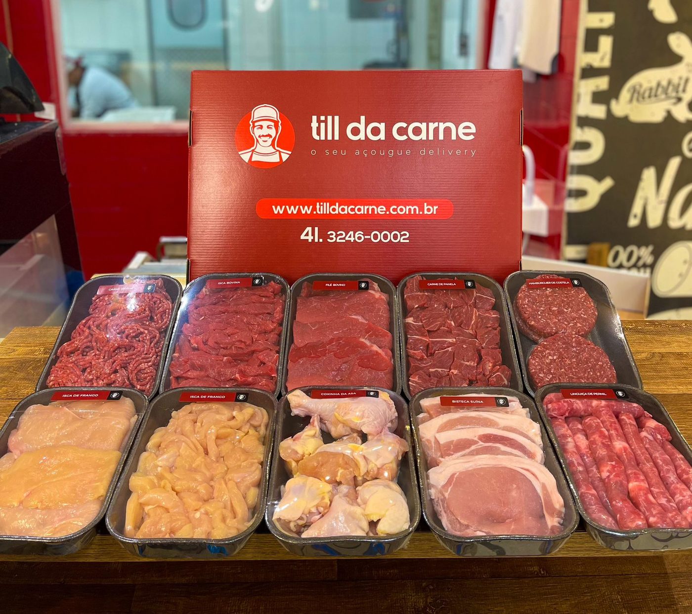 Kit de carnes Till da Carne com a caixa de entrega